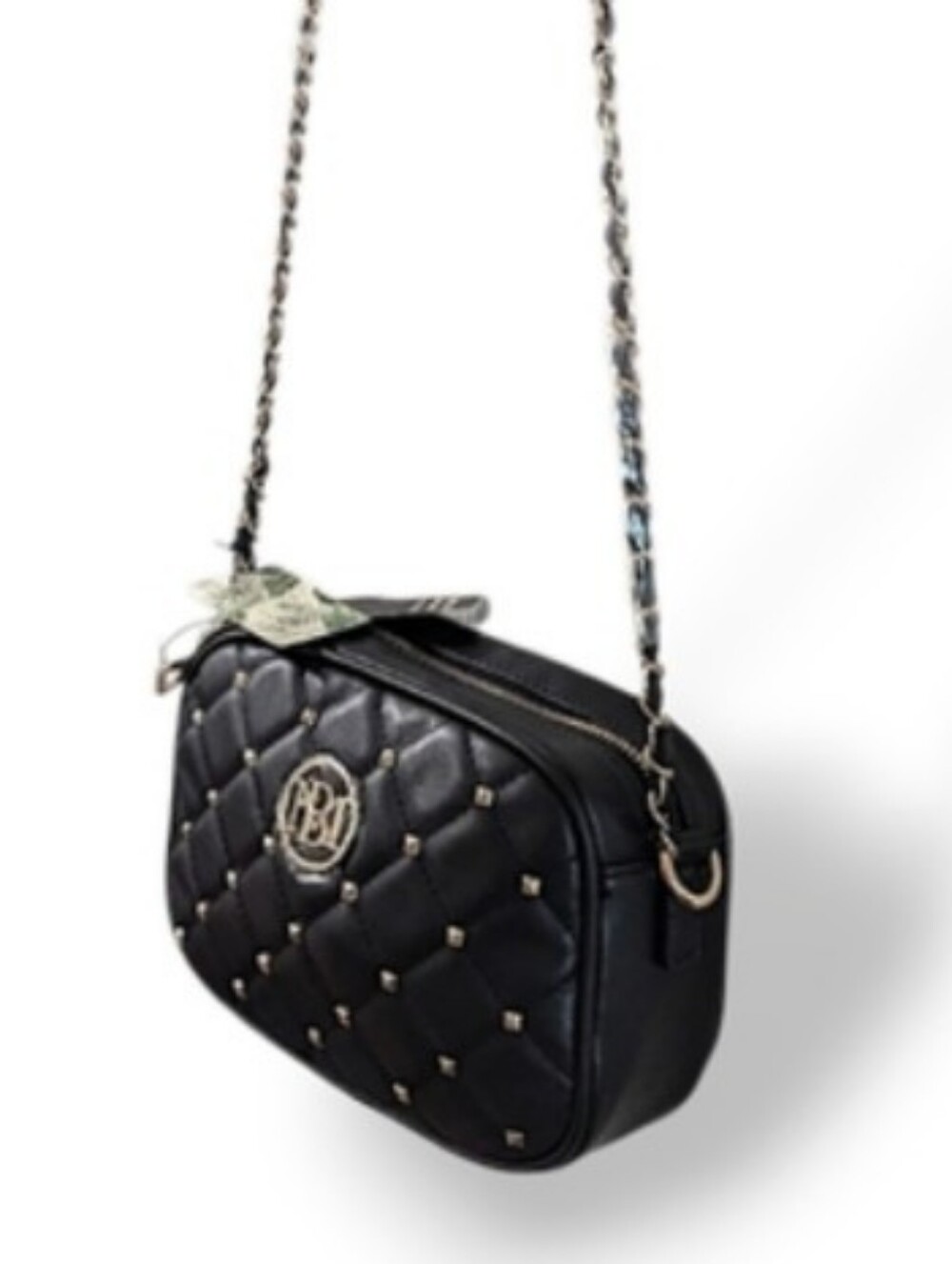 ✳️NWT! Badgley Mischka Diamond Black Quilted Crossbody  w/ Studs